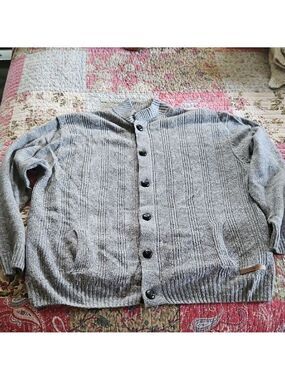 Joseph Abboud Gray Cardigan Sweater Size L